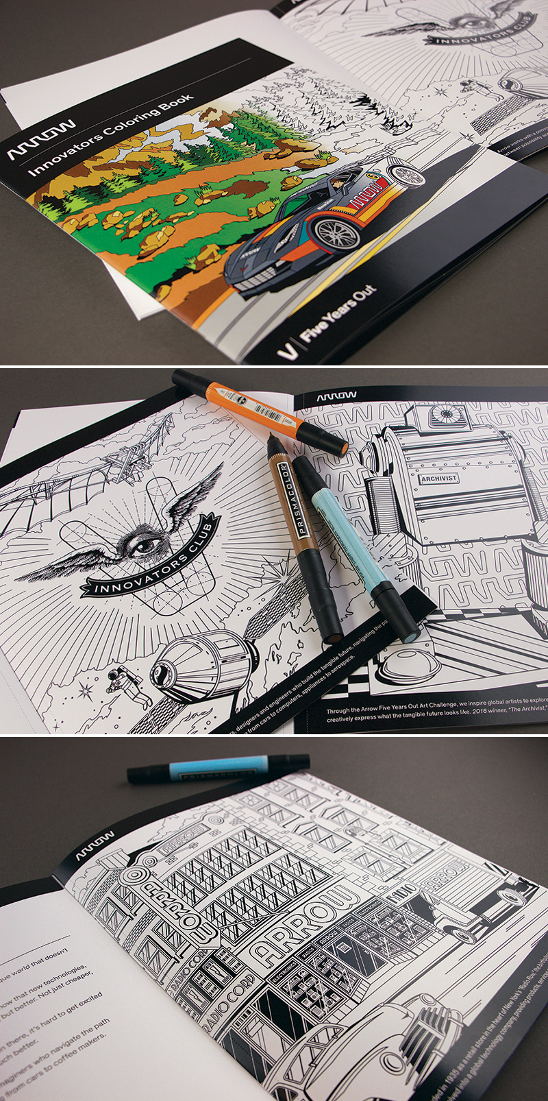 Arrow Electronics Custom Coloring Book Illustrations